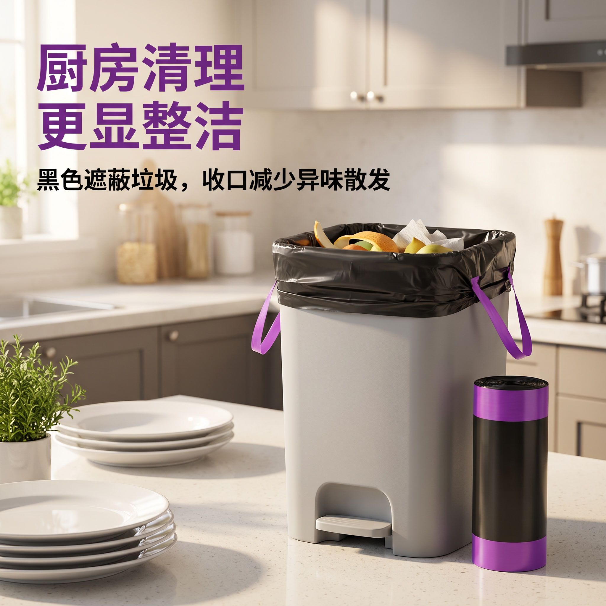 家用黑色厨余垃圾袋大号加厚