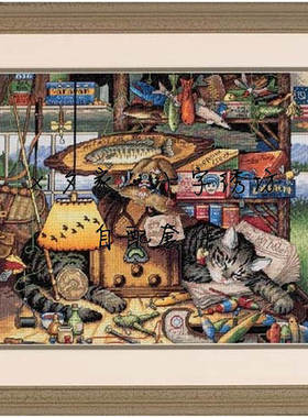 原套真线对比 正品DMC十字绣自配套件 绝版 Dim 35088  杂物间猫