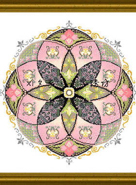 CD  Art Nouveau Lilies  百合花的万花筒原版古董珠十字绣套件