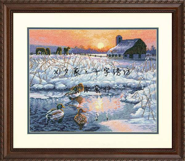 原套真线对比 十字绣自配套件 绝版 Dim70-35304 冬天的早晨