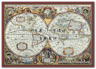 真线对比 Panna PZ-1842 Map of the World世界地图 十字绣套件