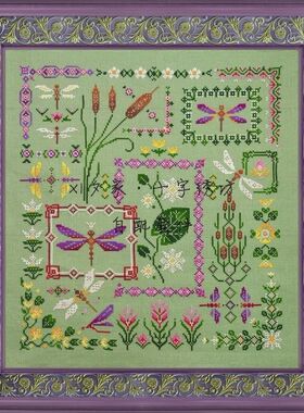 原套真线对比十字绣自配套件 Owl 0138-ZS-E 荷边蜻蜓 炫彩线