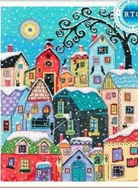 RTO M654 飘雪的小城 *法国DMC十字绣自配套件 十字绣图纸打印