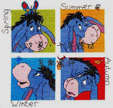 迪士尼卡通风格屹耳驴的四季