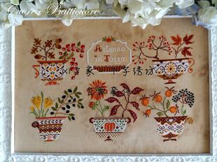 法式杂志 四季花茶杯 秋季花茶杯*法国DMC十字绣自配套件