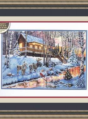 原套真线对比 原版图 十字绣自配套件 Dim 70-08976  冬季的森林
