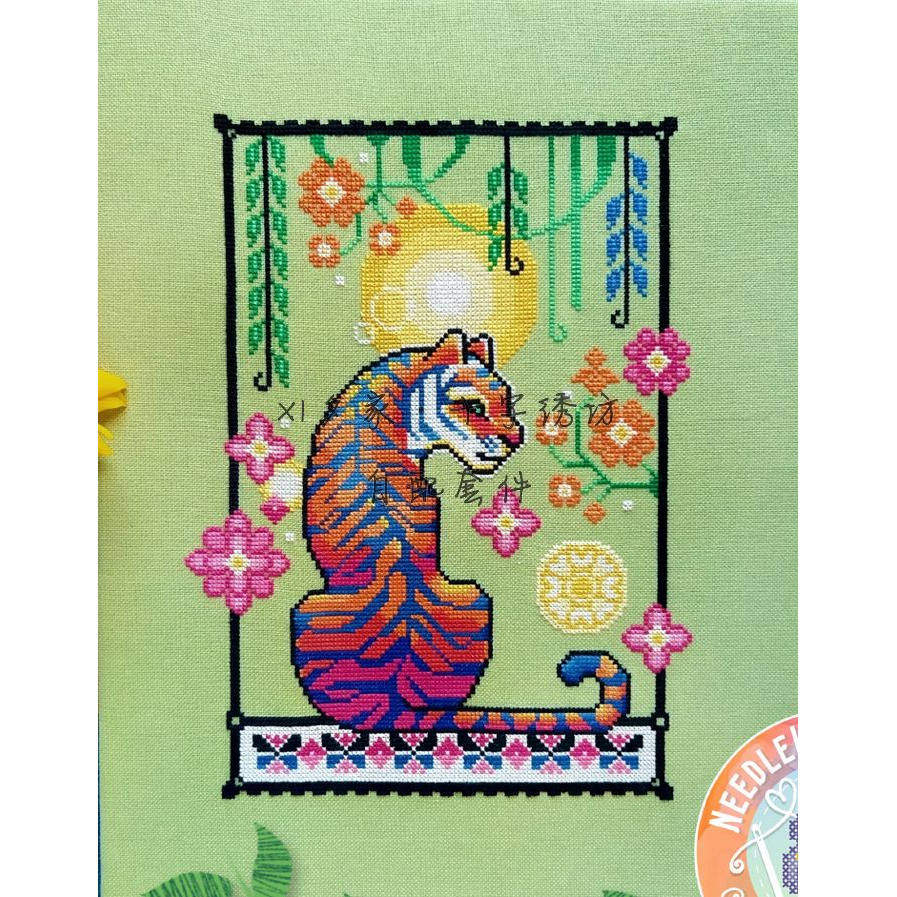 抽象派艺术风格-新艺术老虎*法国DMC十字绣自配套件,居家布艺,十字绣套件,淘宝优惠券,粉丝福利购,淘宝优惠卷