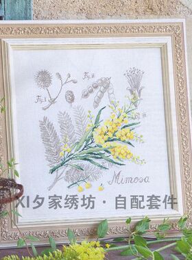 欧美风杂志 法国正品DMC十字绣自配套件 DFEA阴影花-含羞草