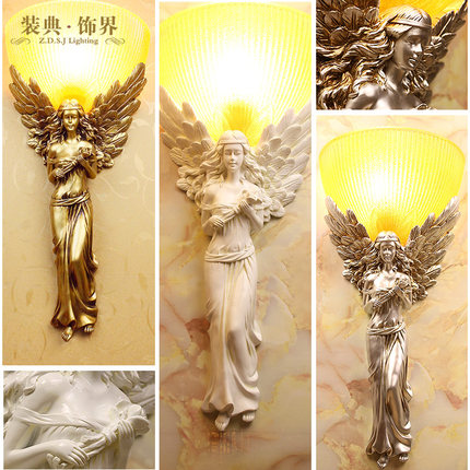 欧式创意天使壁灯客厅背景墙美式复古装饰过道走廊门口主卧床头灯