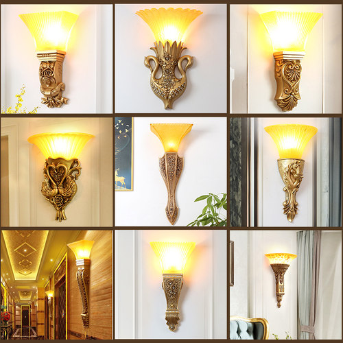 罗马柱复古风酒店床头ktv灯饰