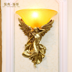 飾壁燈創意美式 客廳背景墻樓梯玄關過道臥室床頭燈 復古天使裝 歐式