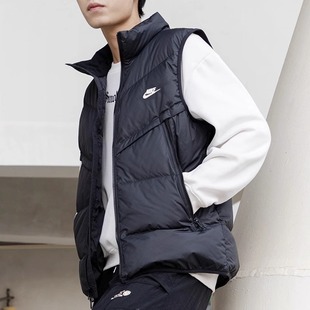 正品耐克羽绒服马甲男2024秋冬新款运动服休闲保暖外套背心DV1136