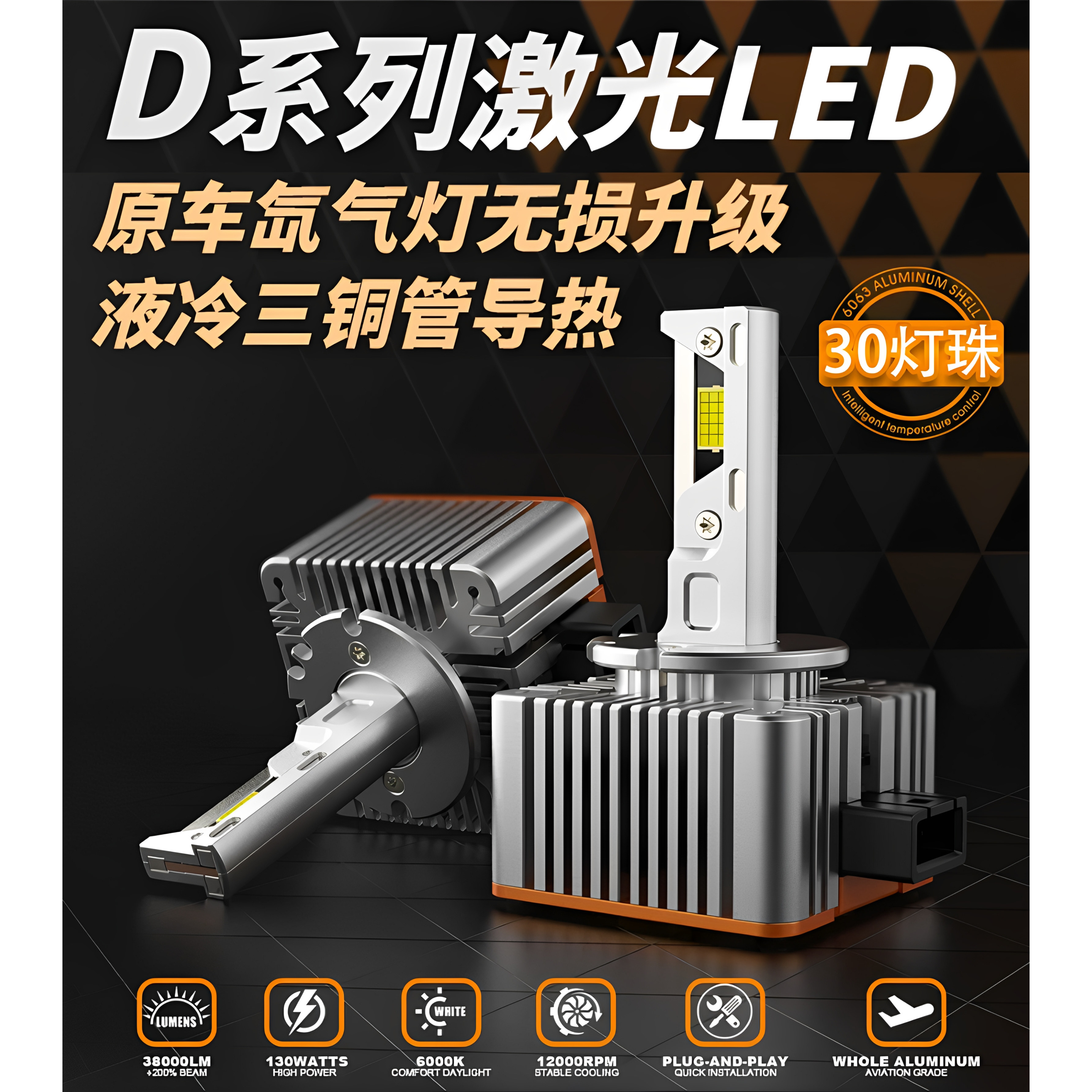 奥迪宝马汽车LED大灯泡D1S D3S D5S D8S氙气疝气灯改装远近光超亮