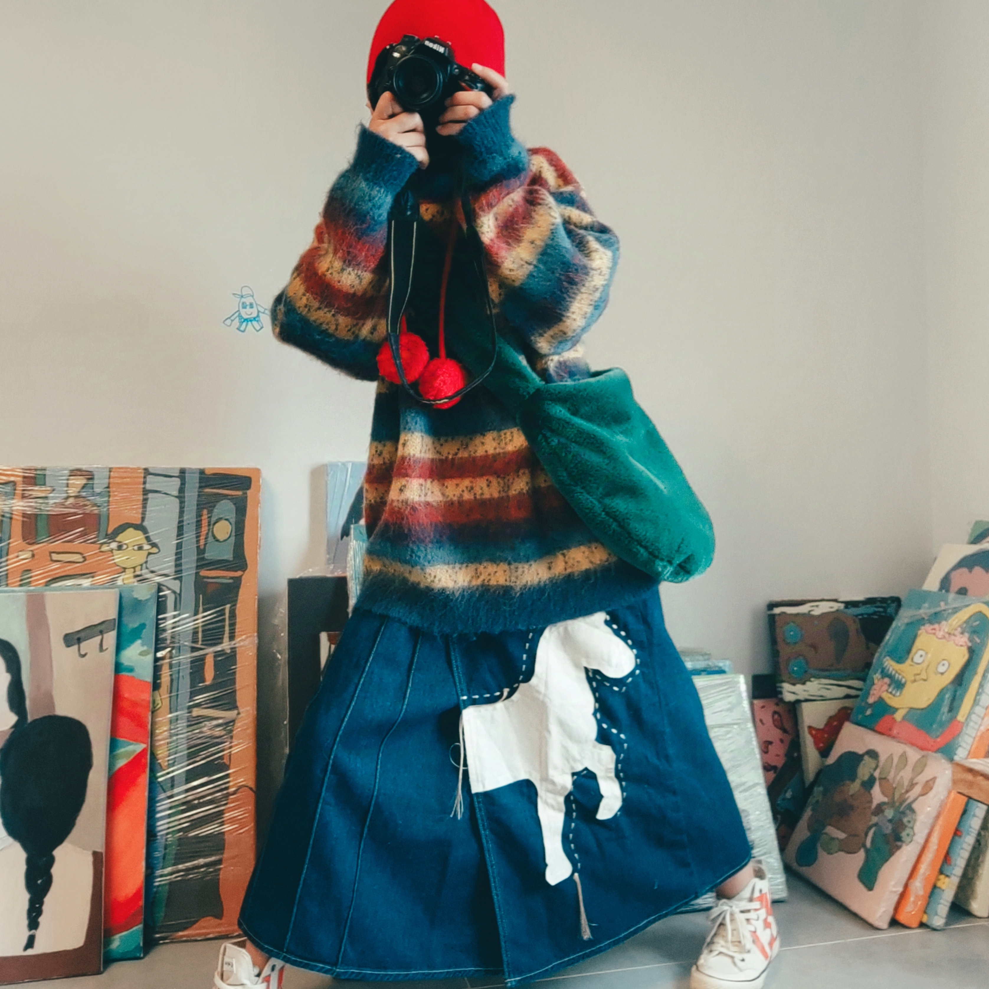 杜九月原创复古甜美可爱毛绒小包