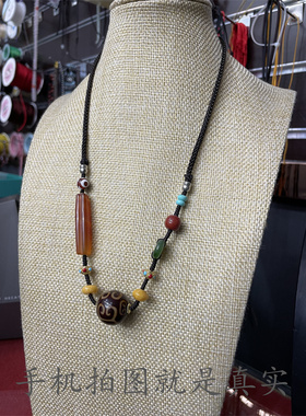 藏式达洛回纹天珠吊坠