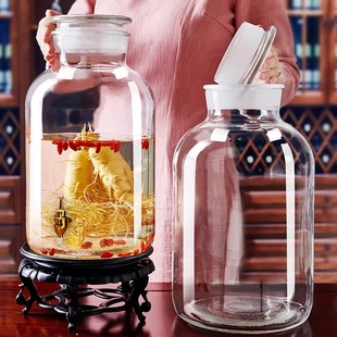 泡酒玻璃瓶家用5斤10斤人参药酒罐密封泡酒坛带龙头泡酒专用酒瓶