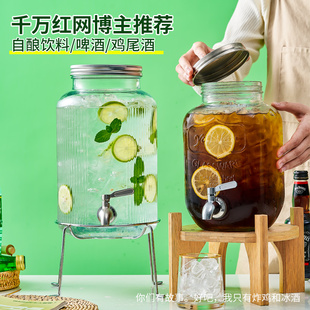 可乐桶容器玻璃瓶酒桶水桶带水龙头果汁缸啤酒水果茶罐冰镇饮料桶