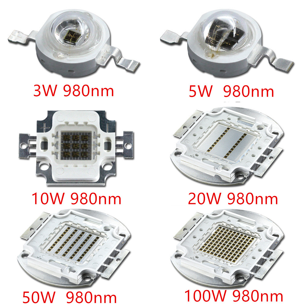 980nm 大功率LED灯珠 3w-100W 980nm红外LED 特殊波段980nm 990nm