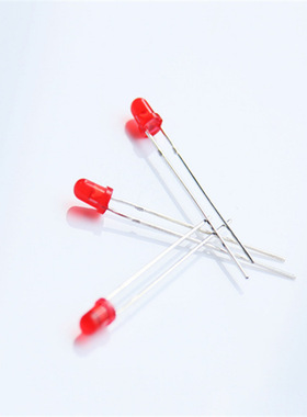 耐高温3mm红色LED指示灯 短脚直插式LED灯珠发光二极管 金线品质