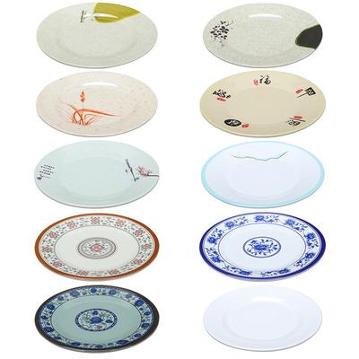 密胺盘子仿瓷餐具商用塑料白色圆盘酒店自助餐盘菜碟平盘饭店专用