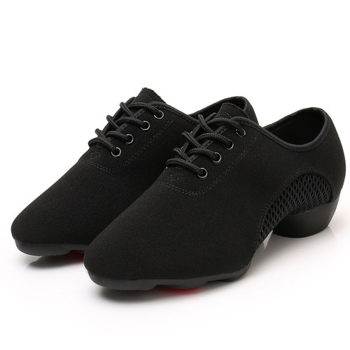 黑色牛津布软底广场舞教师鞋