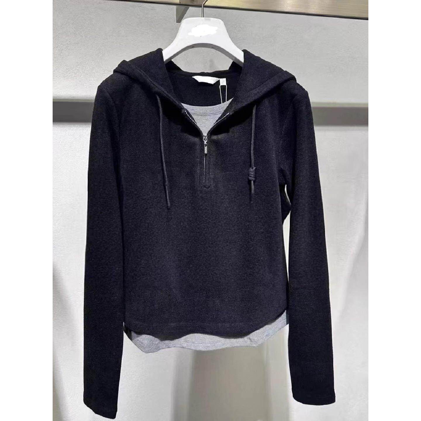 MM商场同款2025秋季新品慵懒百搭灰色连帽针织衫毛衣女1GA201401