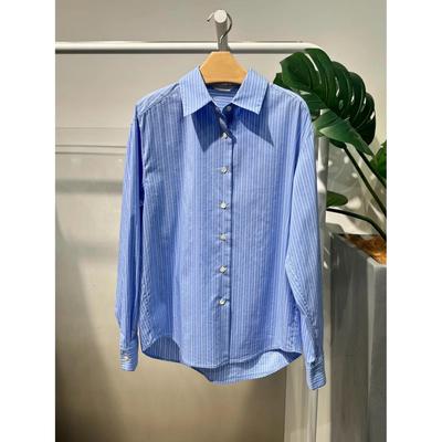 商场同款麦家MM2025年冬季新款条纹衬衫简约百搭上衣女5GA123033