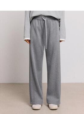 MM商场同款麦家秋冬厚款舒适软糯垂坠灰色通勤休闲长裤4GB154221