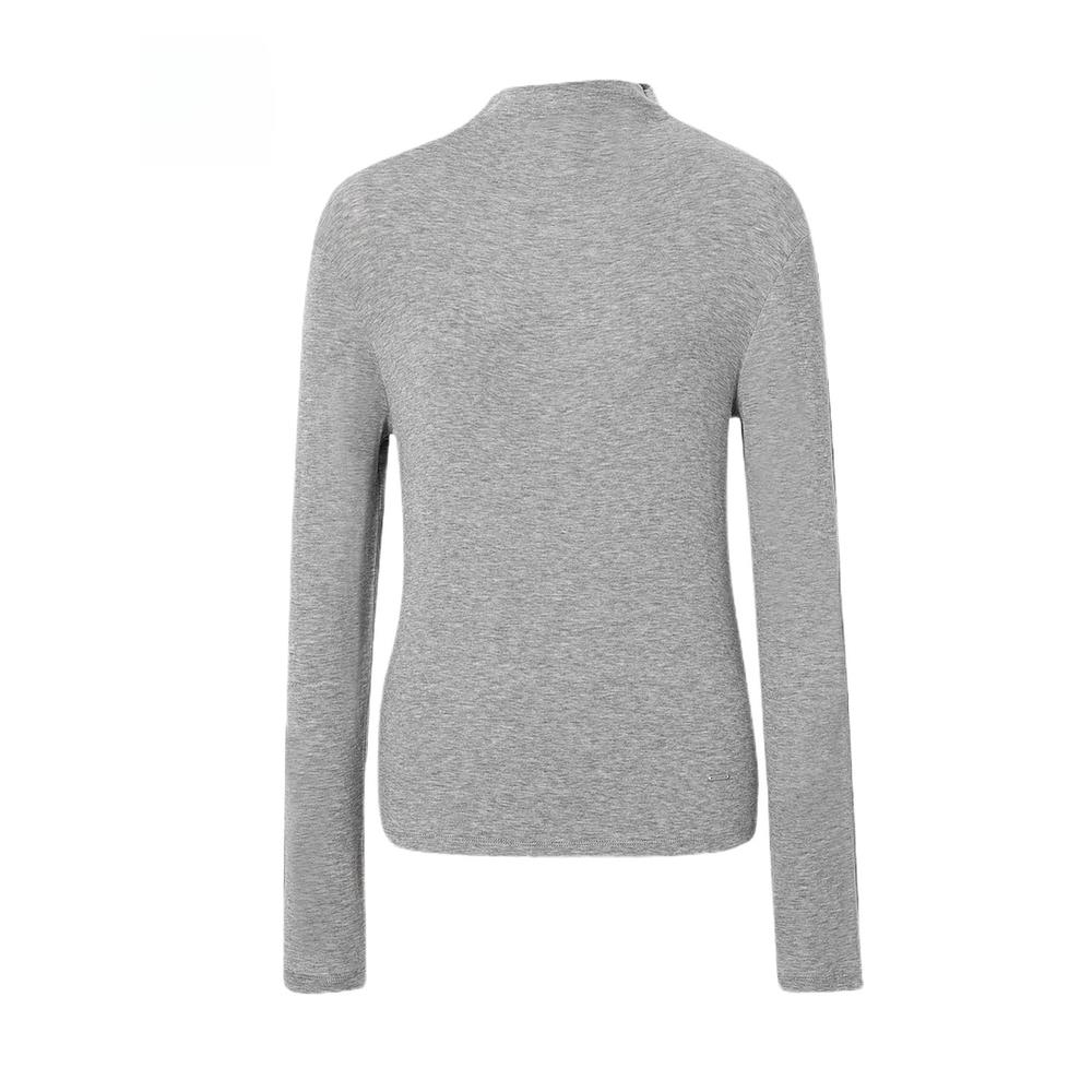 MM麦麦2025秋冬新款莱赛尔绵羊毛质感灰色内搭T恤女上衣5GA102981