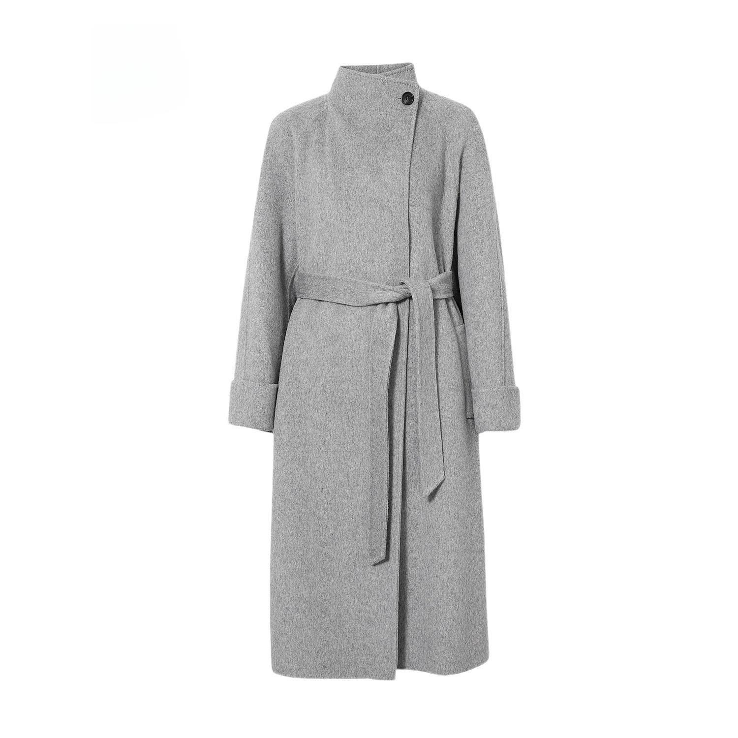 MM麦麦25秋冬新款羊绒羊毛浪漫优雅立领长款毛呢大衣女5G9970051