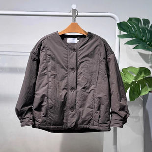 MM商场同款2025冬季新品慵懒百搭咖啡色棉衣棉服外套女4GB282671