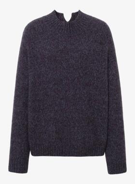 MM麦麦家2025秋冬新款乌梅紫半高领羊绒衫针织衫女上衣5GA133581