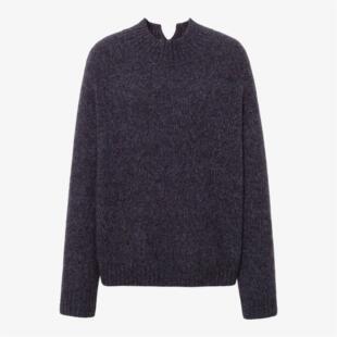 MM麦麦家2025秋冬新款乌梅紫半高领羊绒衫针织衫女上衣5GA133581