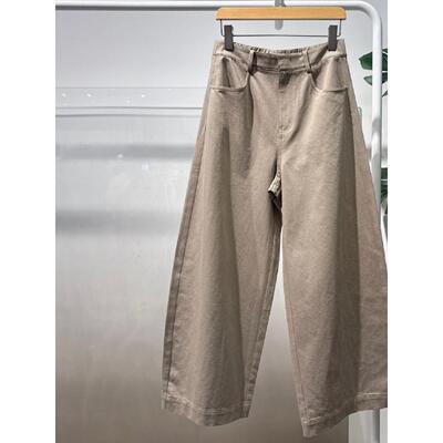 MM商场同款2026春季新款时尚松弛棉亚麻弯刀散步神裤女5H2250411