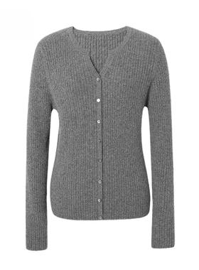 MM麦麦家2025秋冬新款圆领长袖针织开衫毛衣外套女上衣5GA133442Q