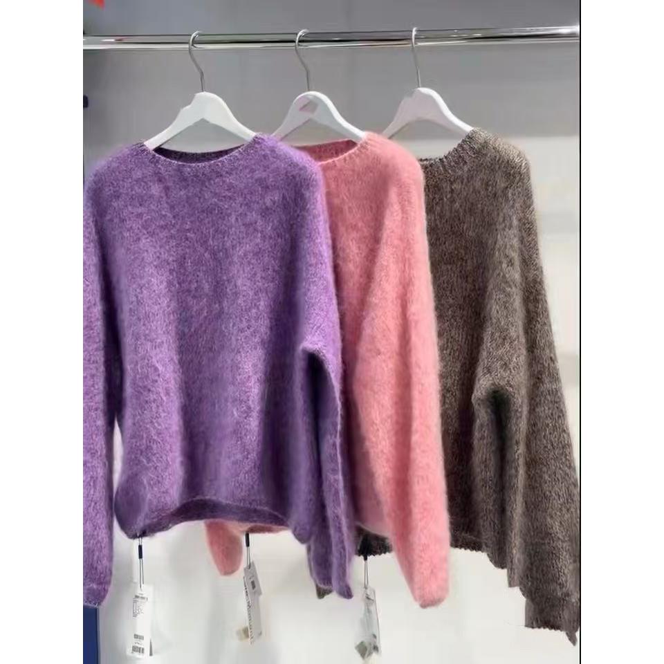 MM麦家商场同款羊毛柔感慵懒拉毛针织衫毛衣上衣套头4GA233461