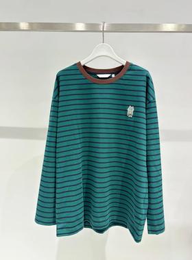 MM麦麦2025秋新款时尚百搭条纹宽松长袖卫衣T恤女上衣女4G8203601