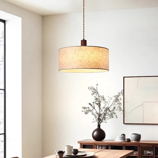宋代美学吊灯实木新中式 侘寂风餐厅茶室床头小吊灯 禅意中古日式