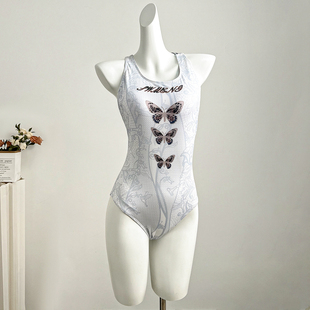 SANMU泳衣女高级感2026新款 泡温泉游泳馆专用连体竞速女士游泳衣