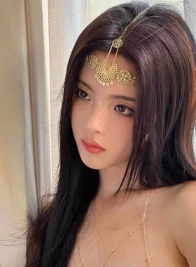 F-0352合金文艺复古额头链