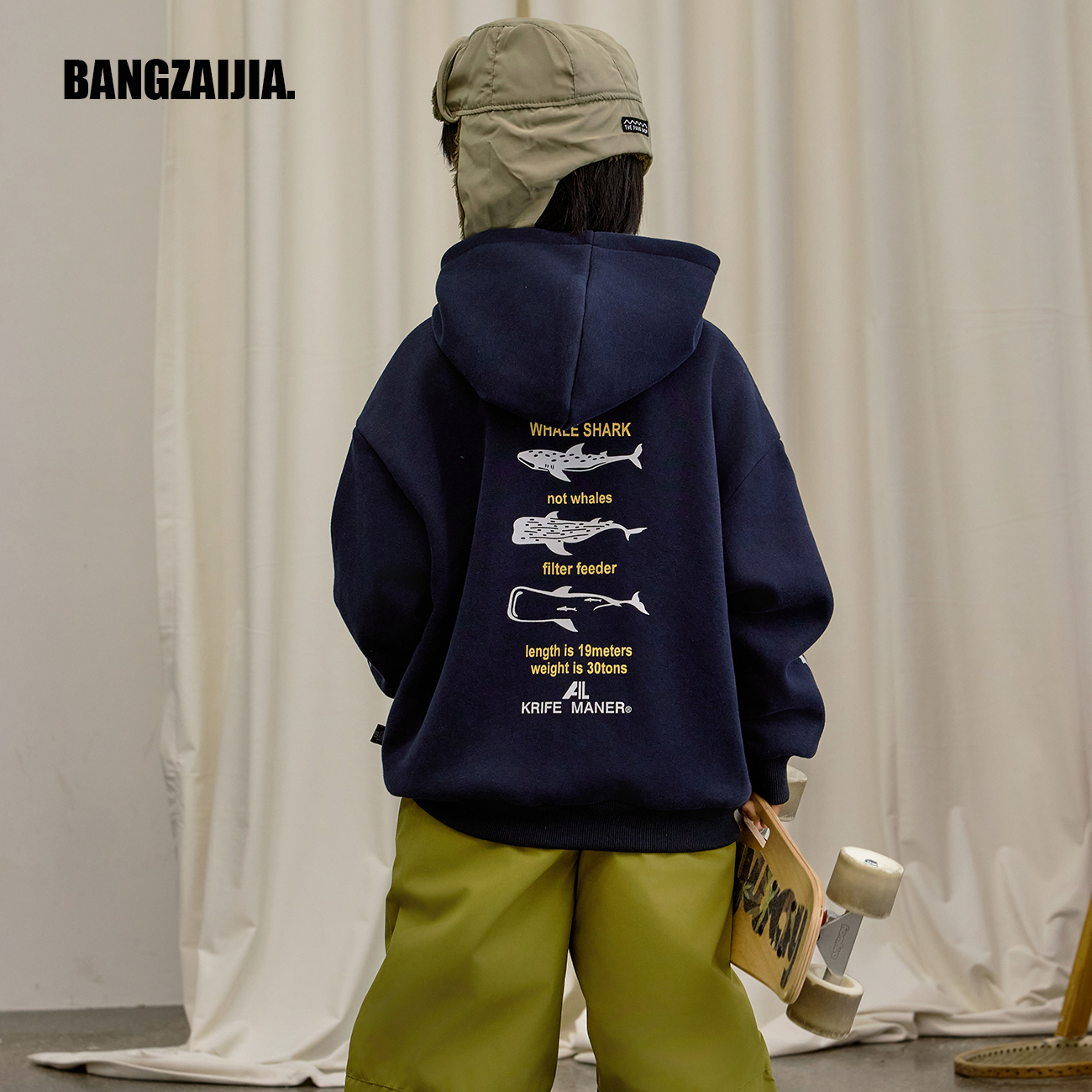 冬季连帽日系套头百搭卫衣