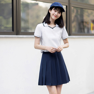 幼儿园老师园服夏季女幼师穿搭教师工作服POLO衫工衣裙裤套装定制