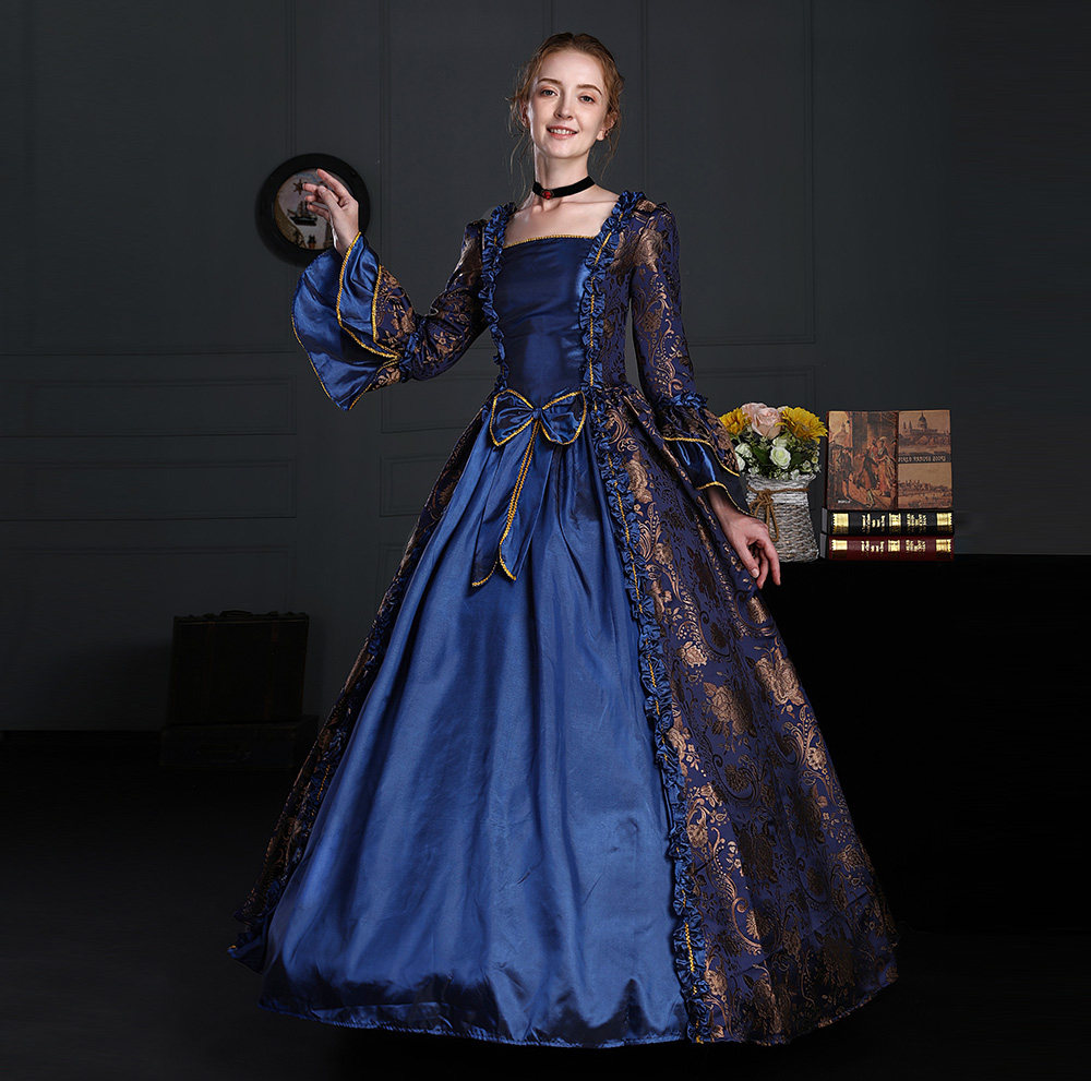 欧式宫廷复古礼服英国皇后贵族服装表演话剧古典哥特式萝莉洋装女