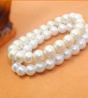 串珠手链 珍珠手链 8MM珠子手链 地摊小商品批发 2元店弹力手链