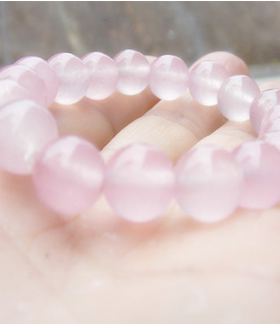 韩版玉髓手链毫米粉水晶时尚饰品