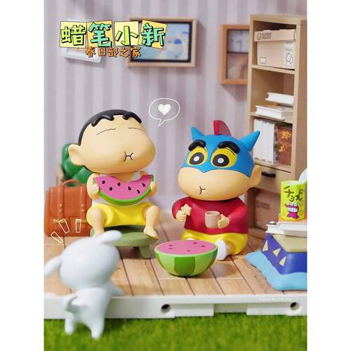 正版52toys蜡笔小新春日部之家盲盒手办潮玩具场景摆件女生日礼物