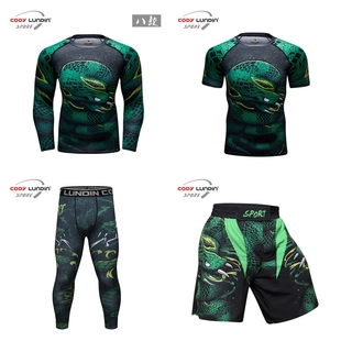青蟒蛇王毒液防磨衣男训练短袖长袖健身服运动套装格斗柔术紧身衣