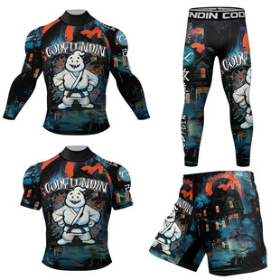 综合格斗新款男紧身短袖长袖格斗训练衣健身服巴西柔术防磨防滑衣