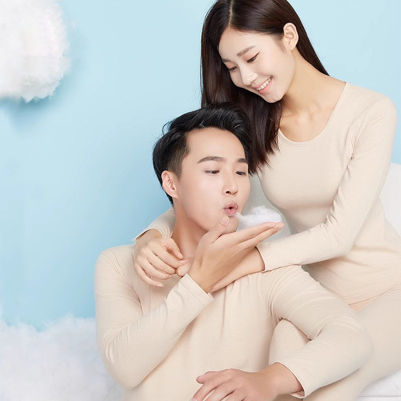朵彩秋衣秋裤女士纯棉套装青年棉毛衫男士内衣冬季保暖内衣薄款