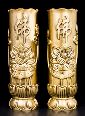 黄铜香筒家用佛堂香桶摆件